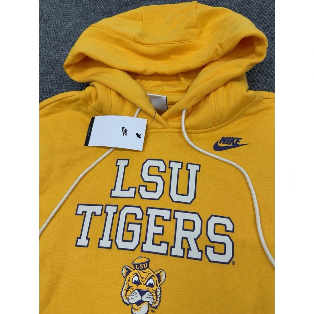 Nike LSU Tigers Hoodie Sweatshirt Size Large Oversized Pullover NCAA - New